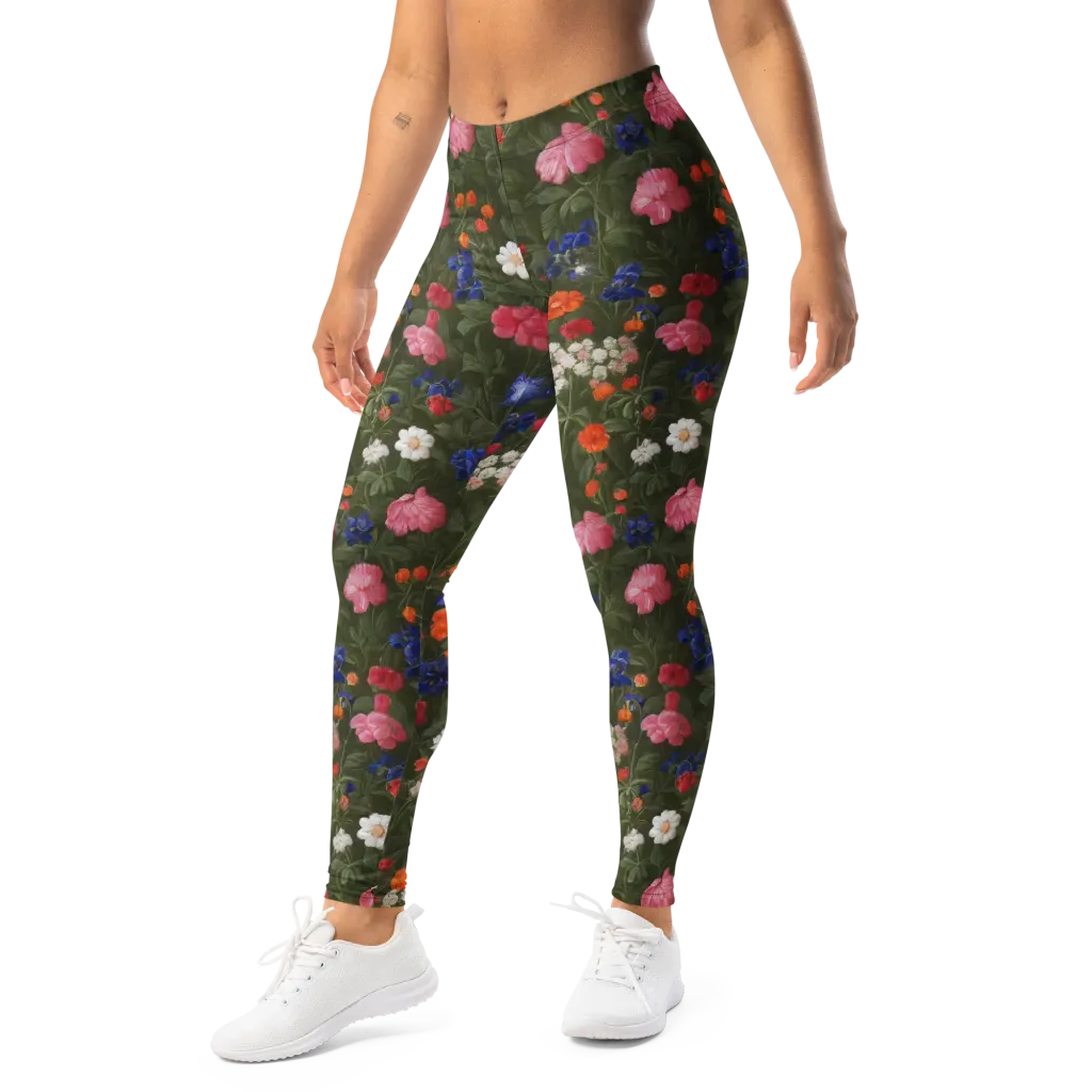 Botanical Nocturne on Leggings — Left Front
