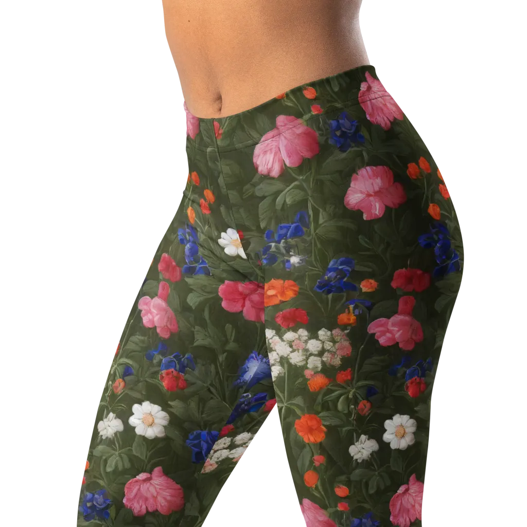 Botanical Nocturne on Leggings — Left Front
