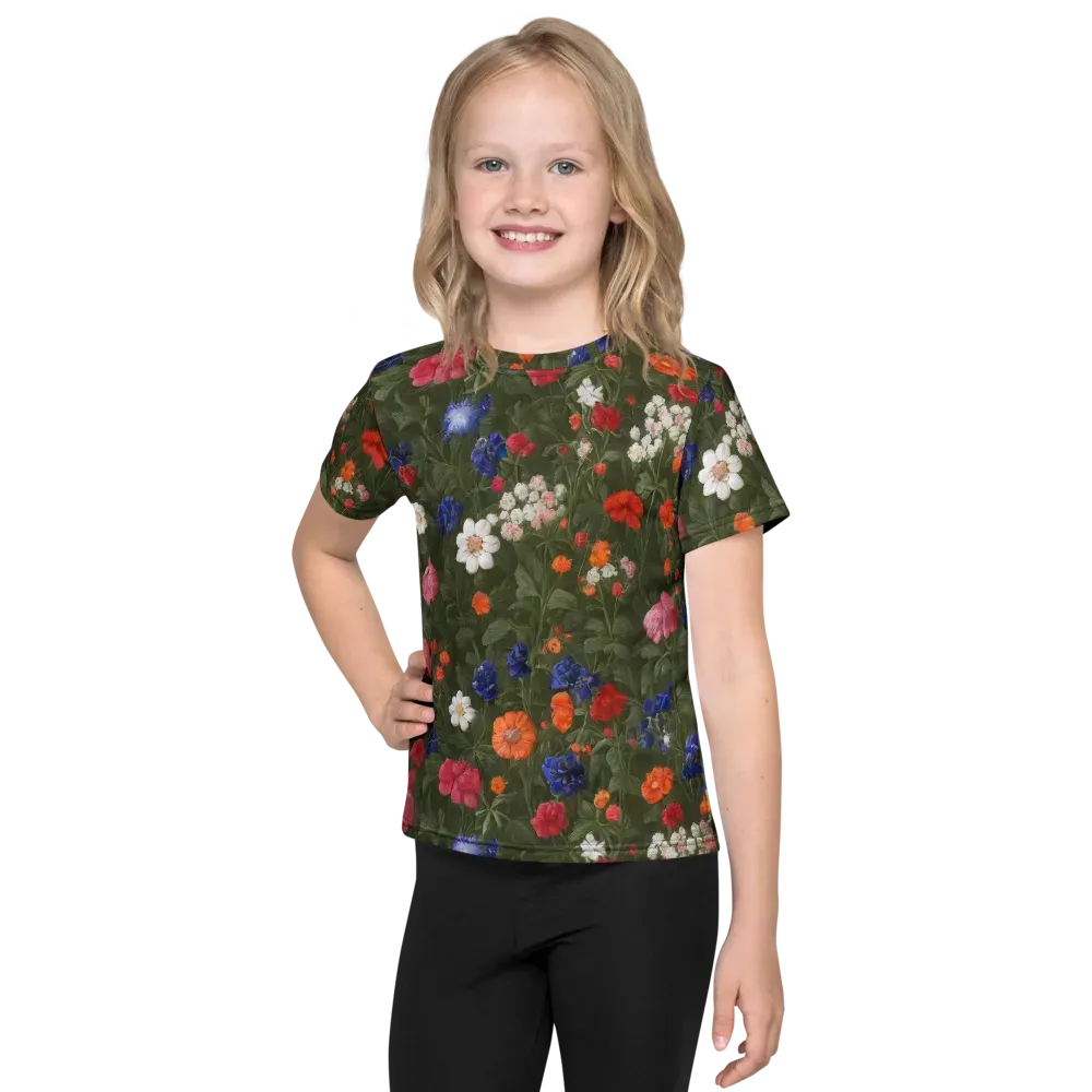 Botanical Nocturne on Kids Crew Neck T-Shirt — Front