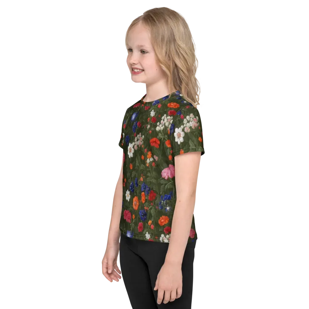 Botanical Nocturne on Kids Crew Neck T-Shirt — Left