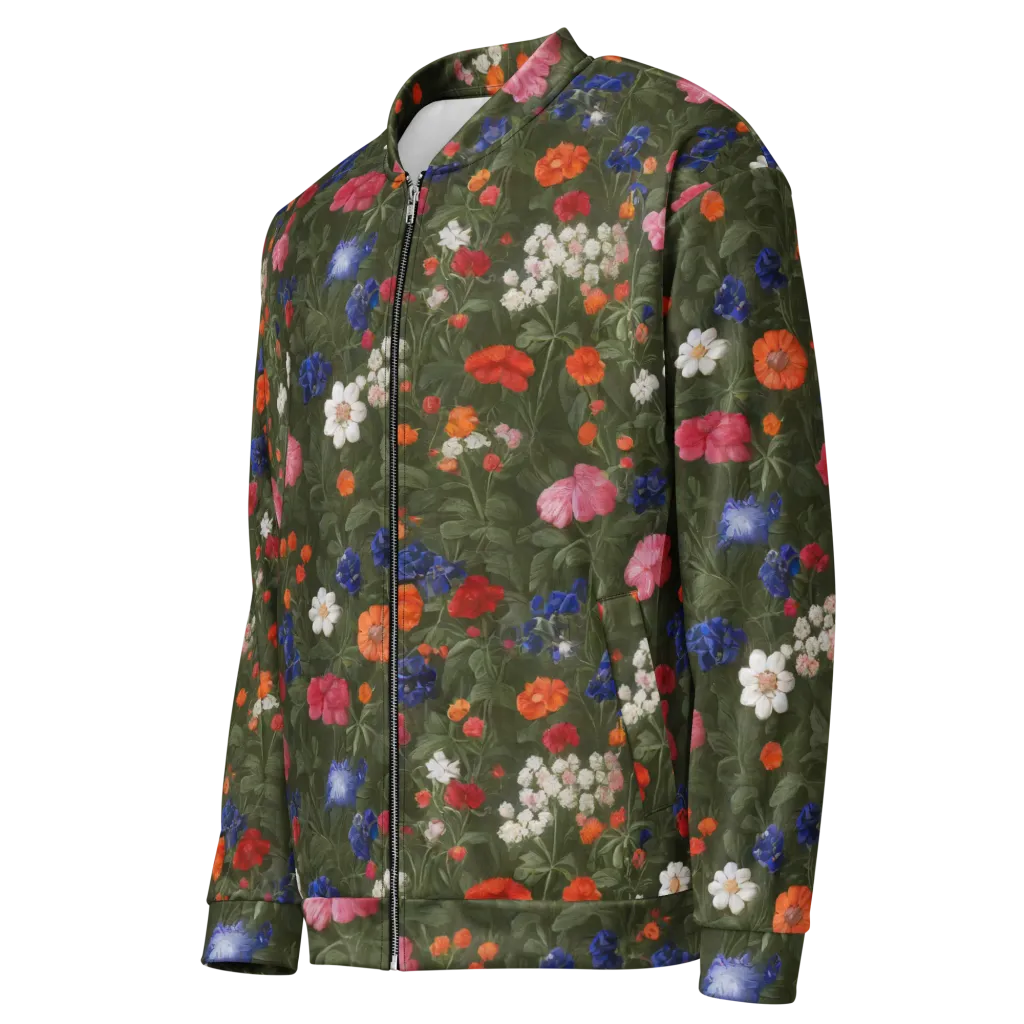 Botanical Nocturne on Bomber Jacket — Left Front