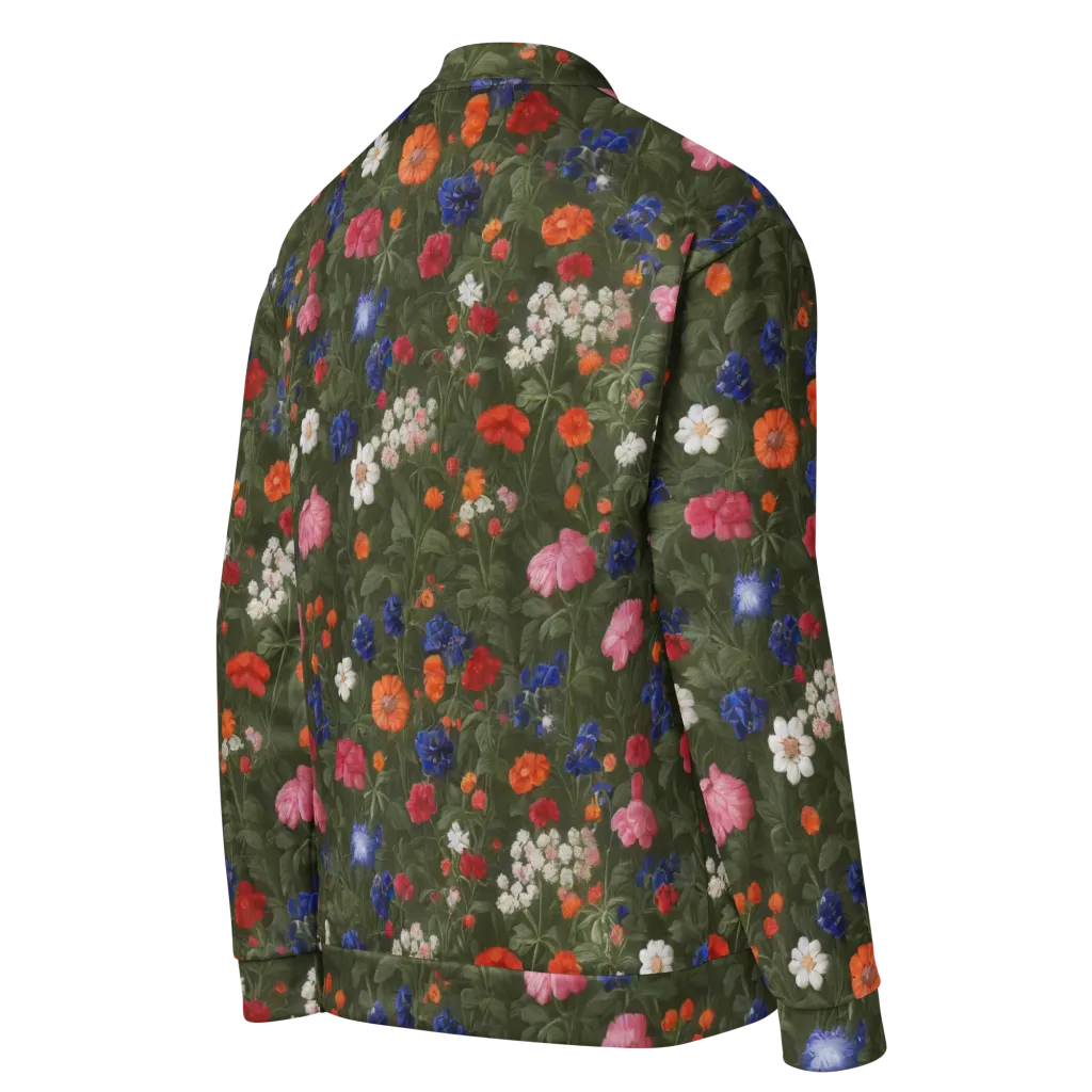 Botanical Nocturne on Bomber Jacket — Right Back