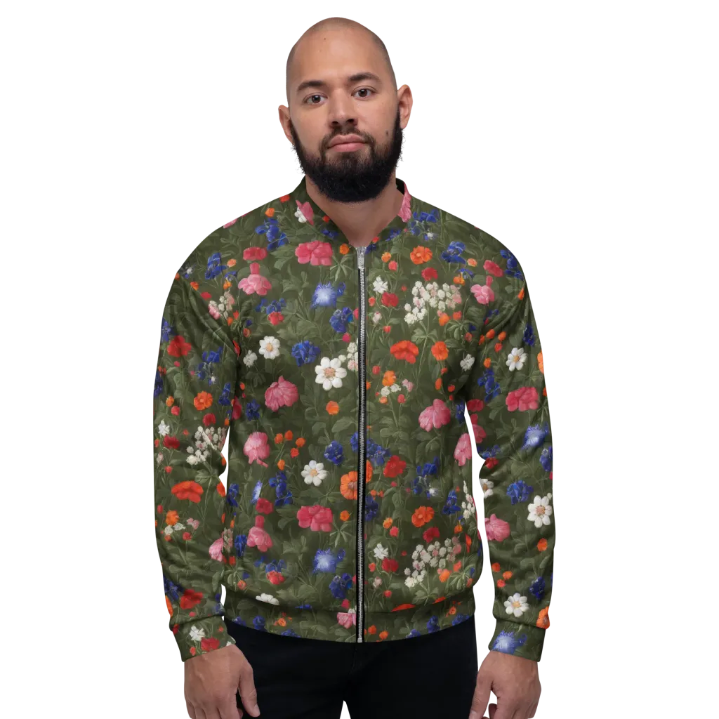 Botanical Nocturne on Bomber Jacket — Front