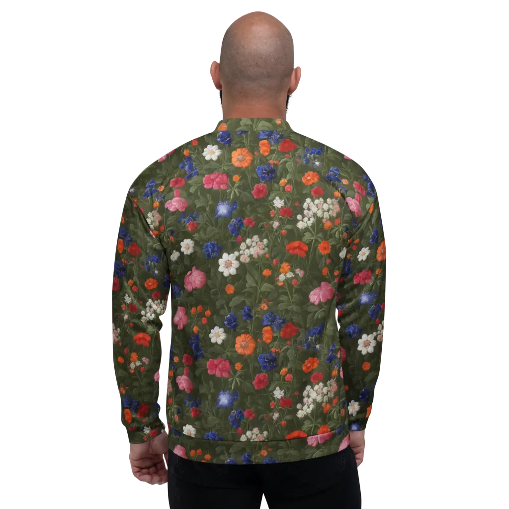 Botanical Nocturne on Bomber Jacket — Back