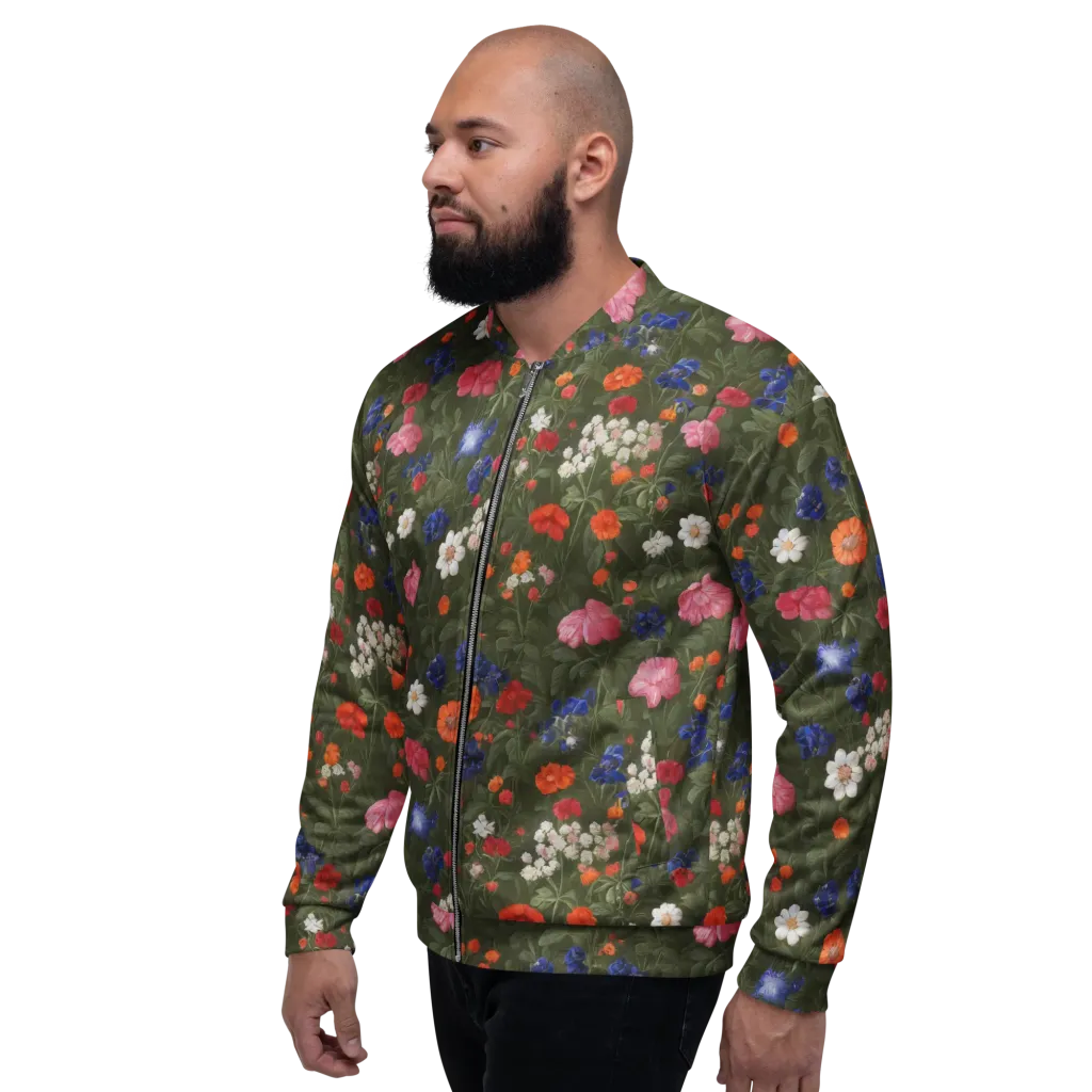 Botanical Nocturne on Bomber Jacket — Left