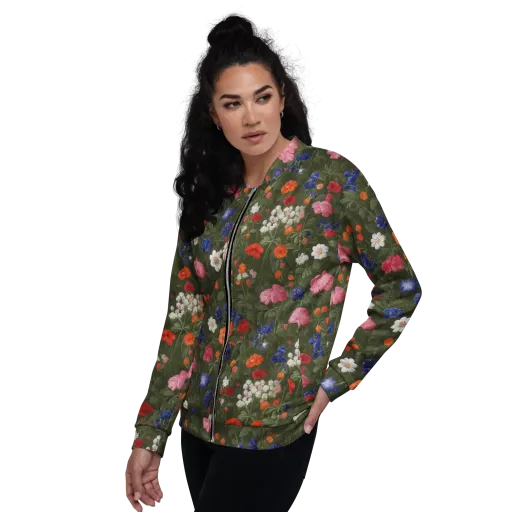 Botanical Nocturne on a Bomber Jacket