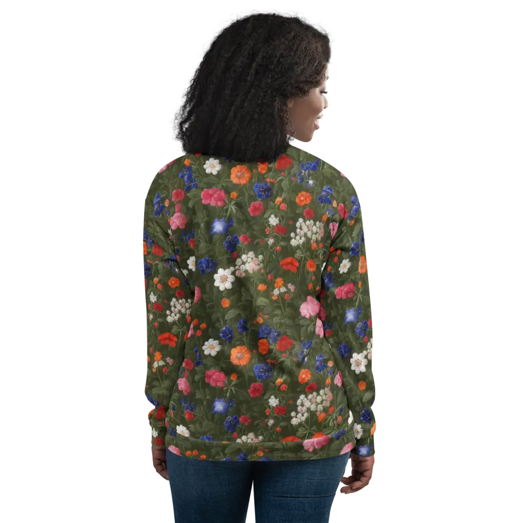 Botanical Nocturne on Bomber Jacket — Back