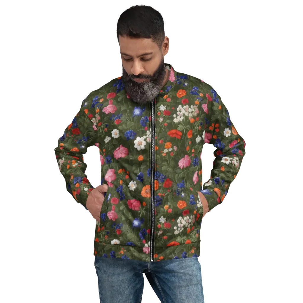 Botanical Nocturne on Bomber Jacket — Front