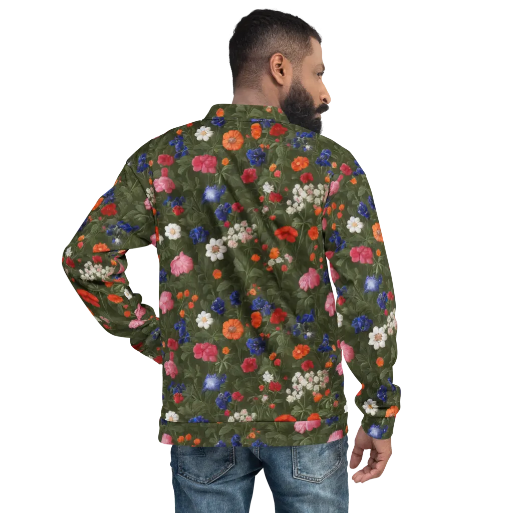 Botanical Nocturne on Bomber Jacket — Back