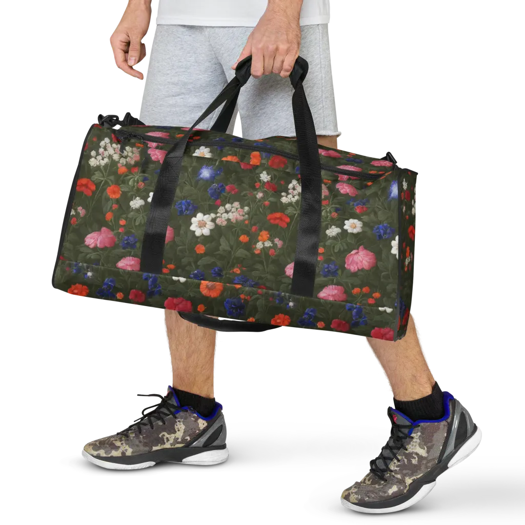 Botanical Nocturne on Duffle Bag — Front