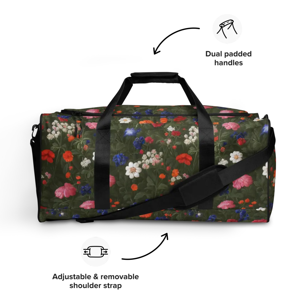 Botanical Nocturne on Duffle Bag — Front