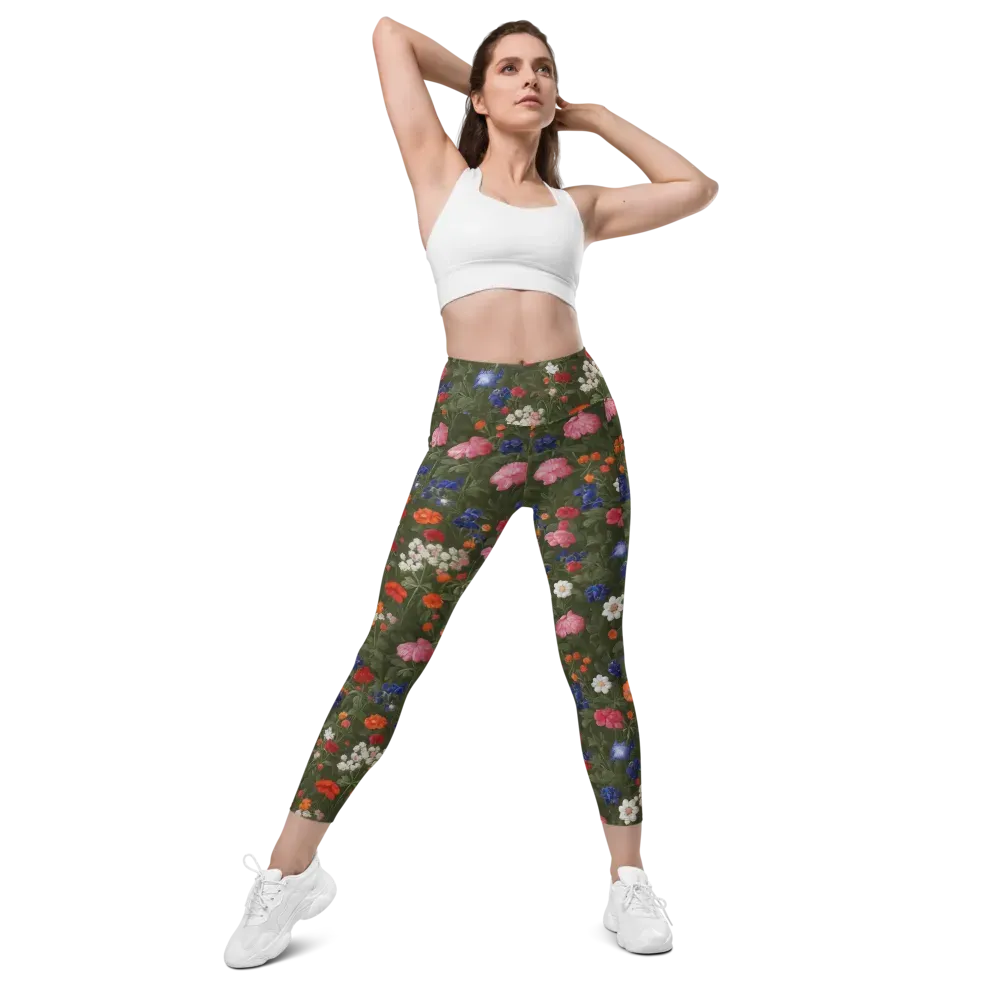 Botanical Nocturne on Leggings with Pockets — Front