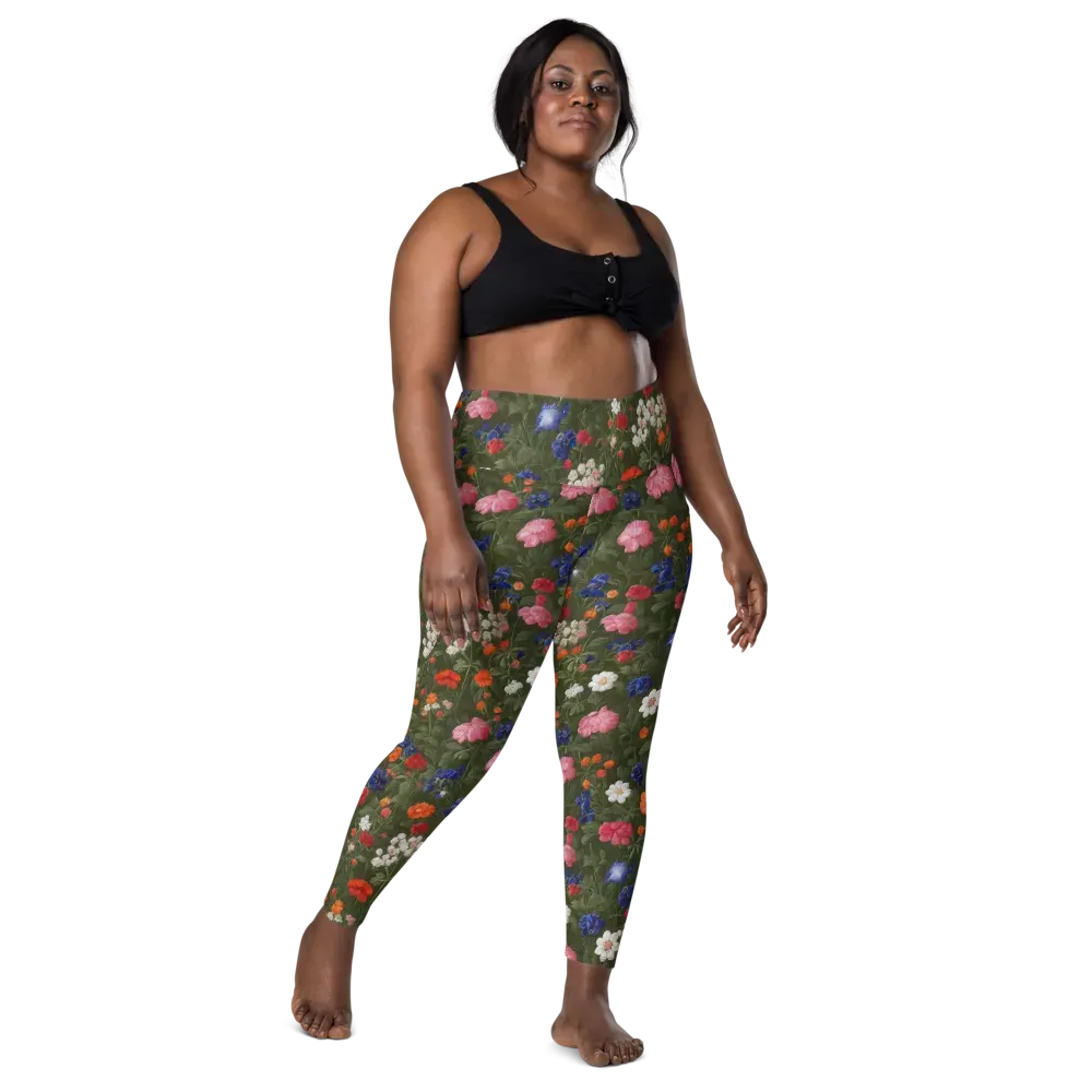 Botanical Nocturne on Leggings with Pockets — Front