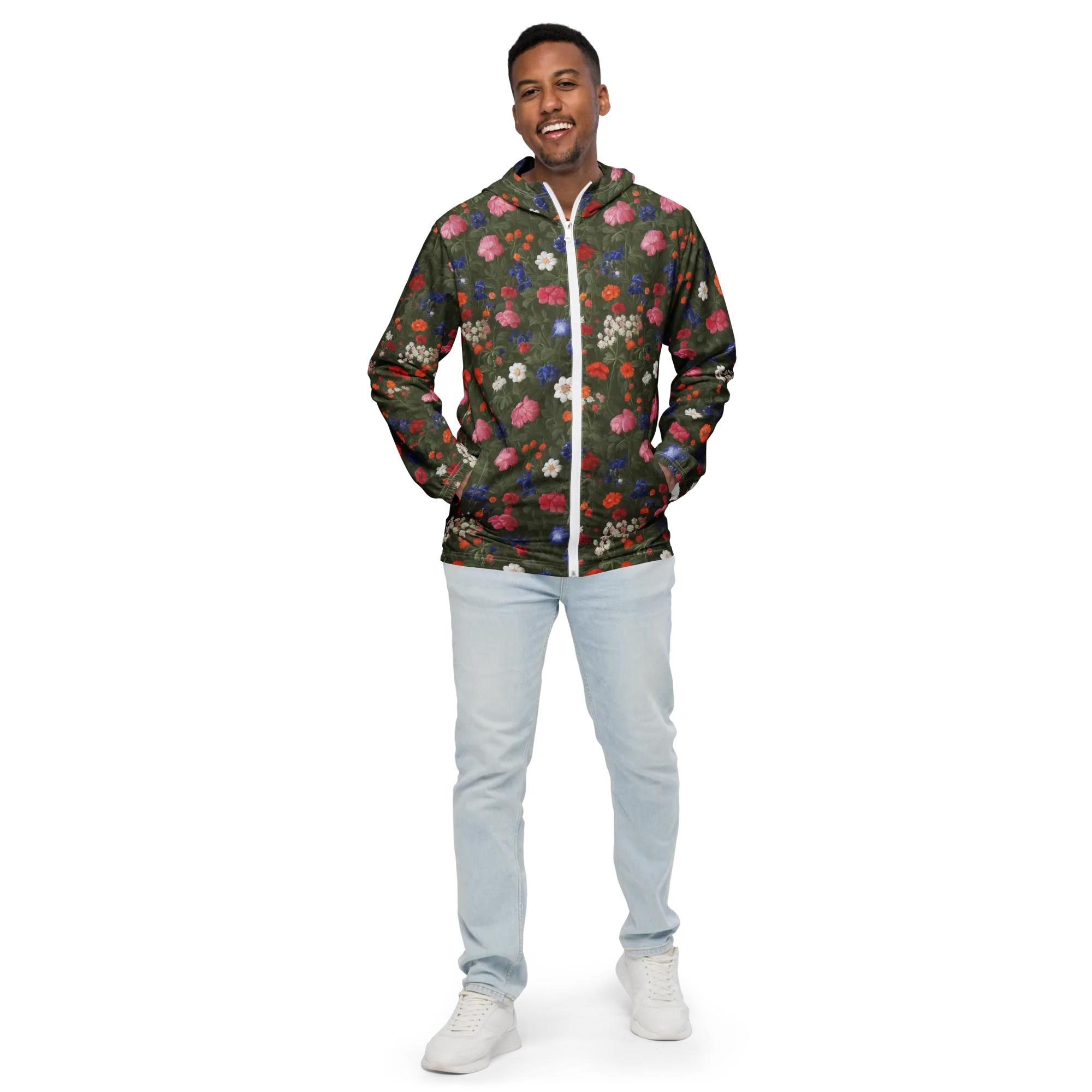 Botanical Nocturne on Men's Windbreaker — Front