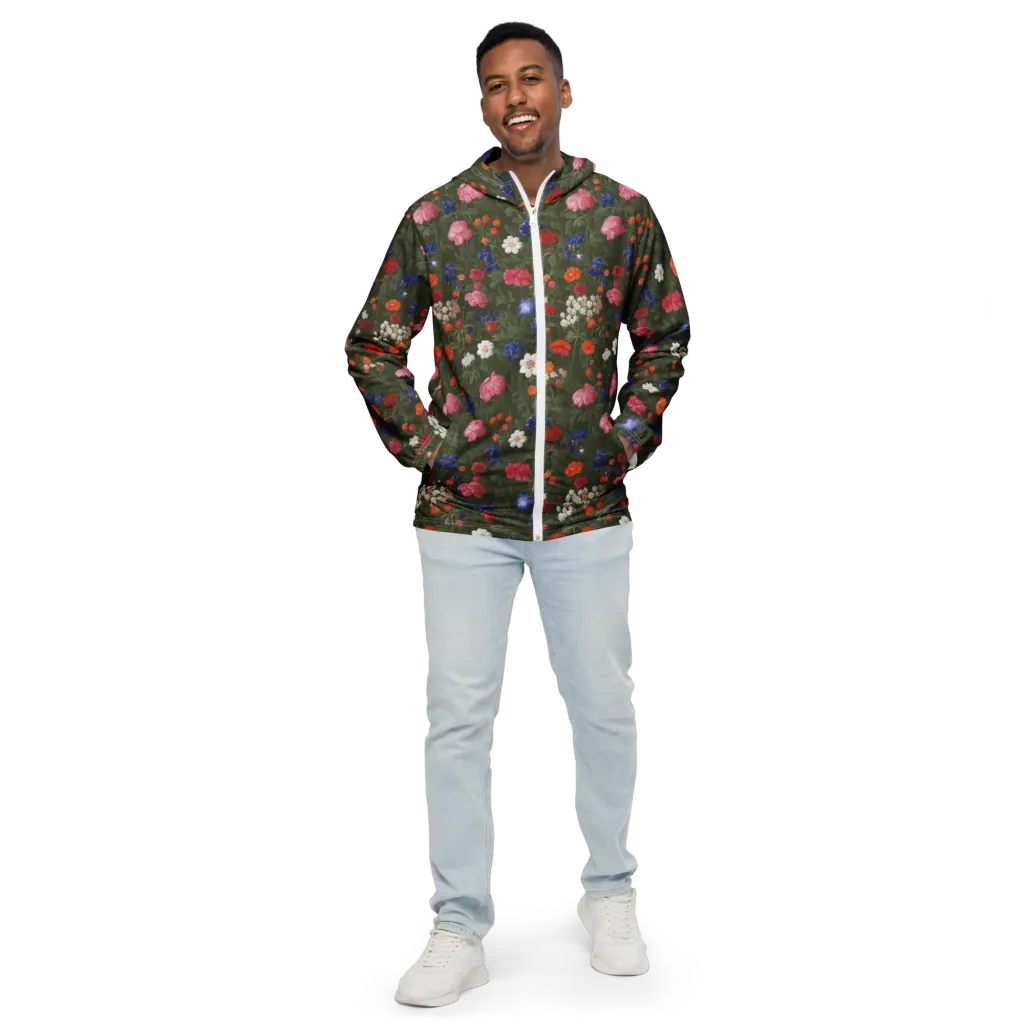 Botanical Nocturne on Men's Windbreaker — Front