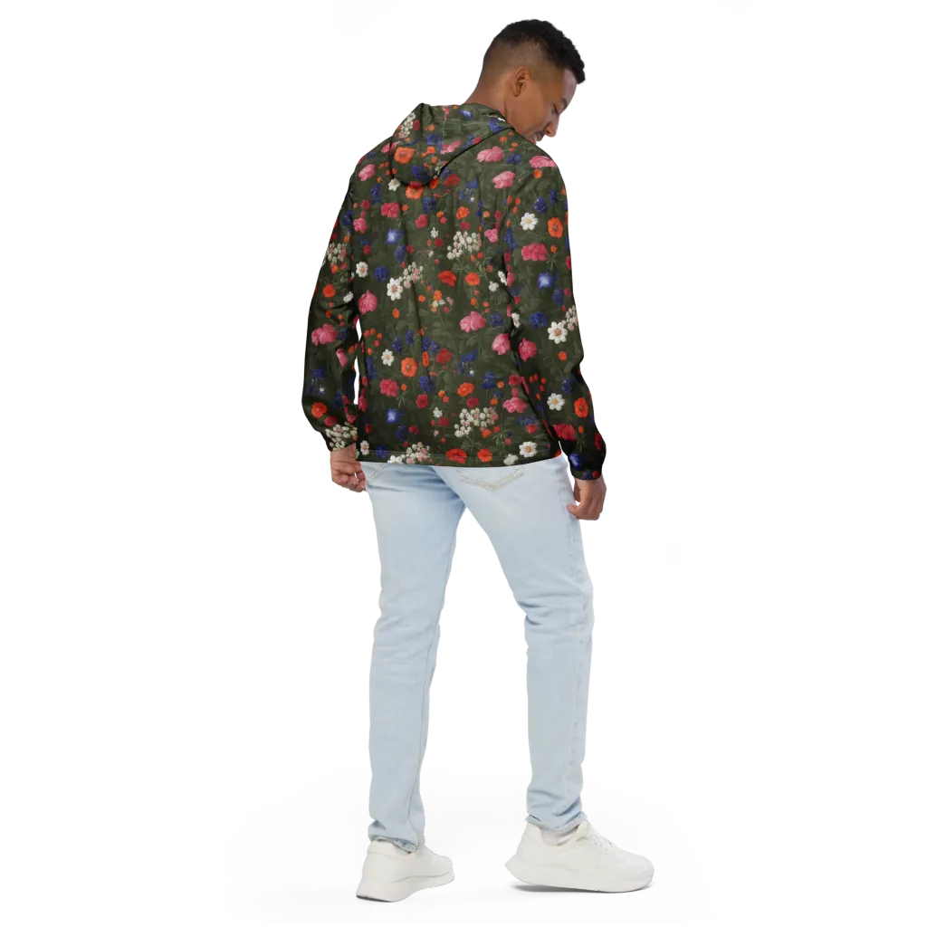 Botanical Nocturne on Men's Windbreaker — Back