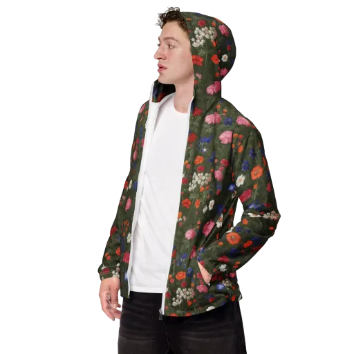 Botanical Nocturne on a Men's Windbreaker