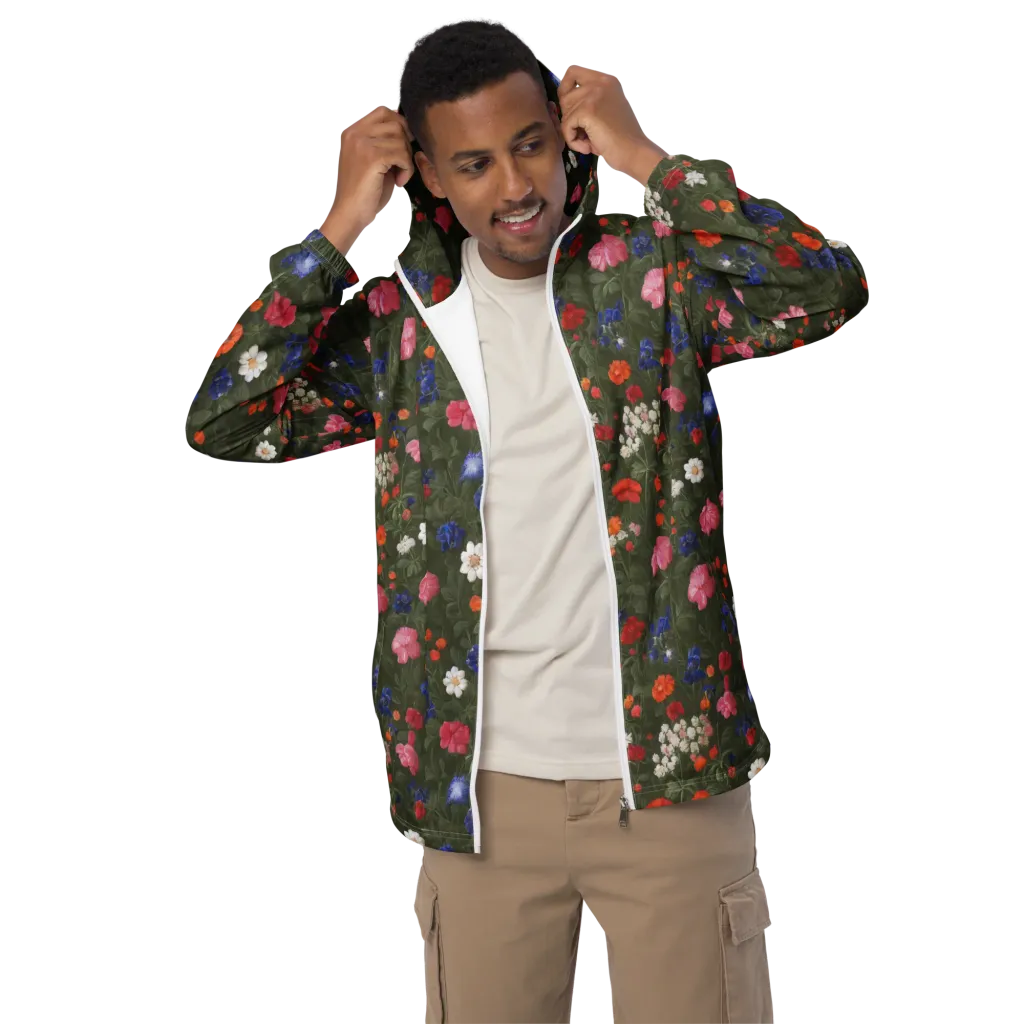 Botanical Nocturne on Men's Windbreaker — Front