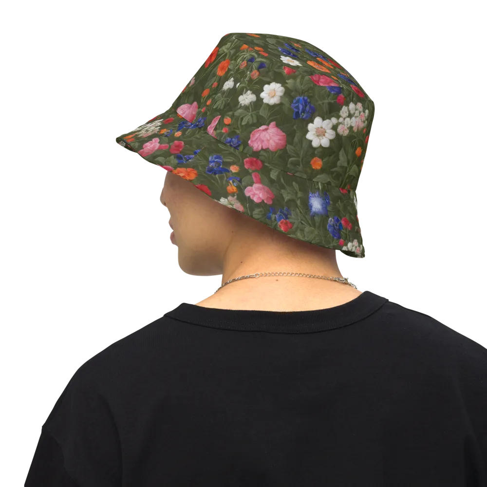 Botanical Nocturne on Reversible Bucket Hat — Back Inside