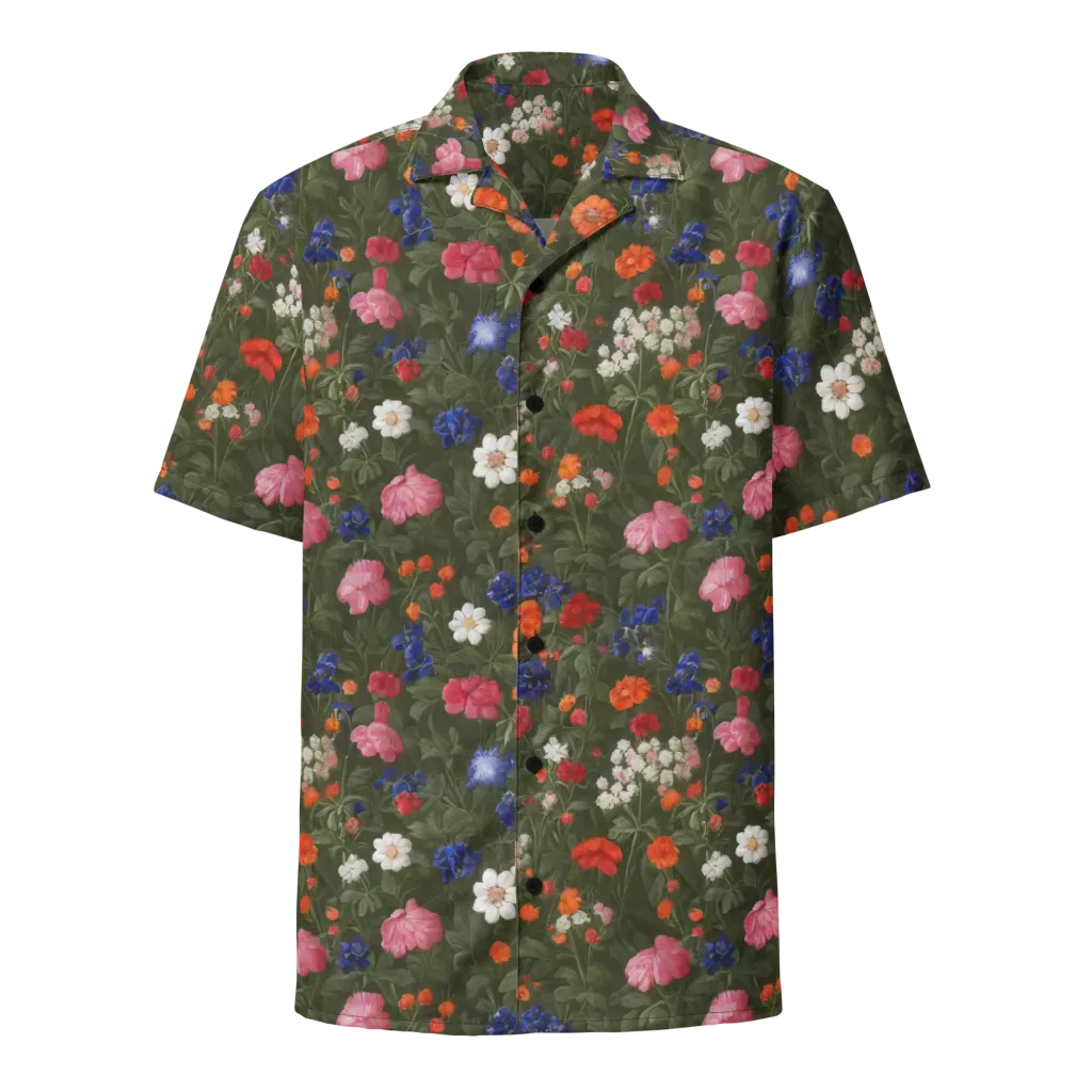 Botanical Nocturne on Button Shirt — Front