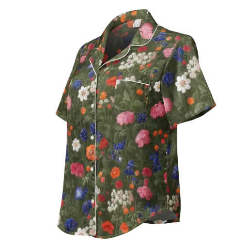 Botanical Nocturne on a Women's Short Sleeve Pajama Top