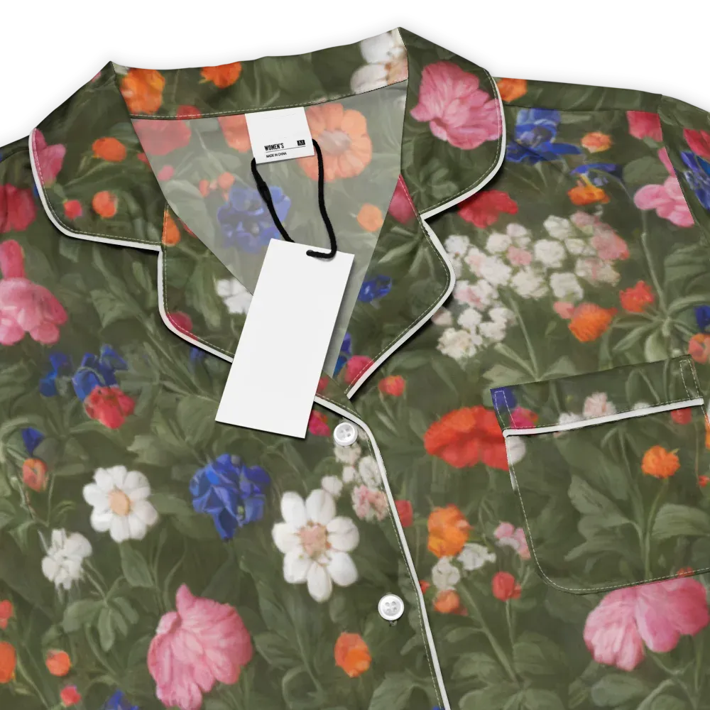 Botanical Nocturne on Women's Short Sleeve Pajama Top — Product details