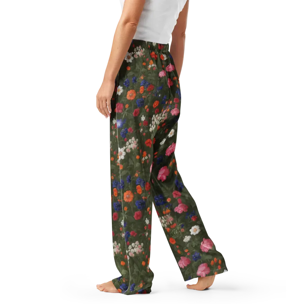 Botanical Nocturne on Women's Pajama Pants — Left