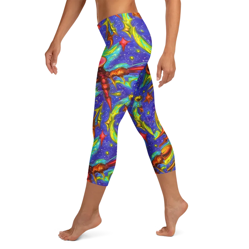 Starstorm on Capri Leggings — Left