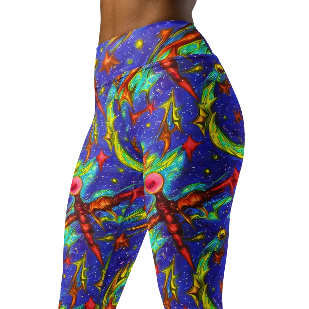Starstorm on Yoga Leggings — Left Front