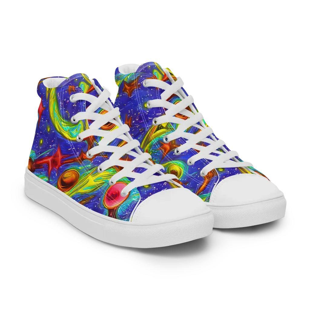 Starstorm on Men's High Top Canvas Shoes — Right Front