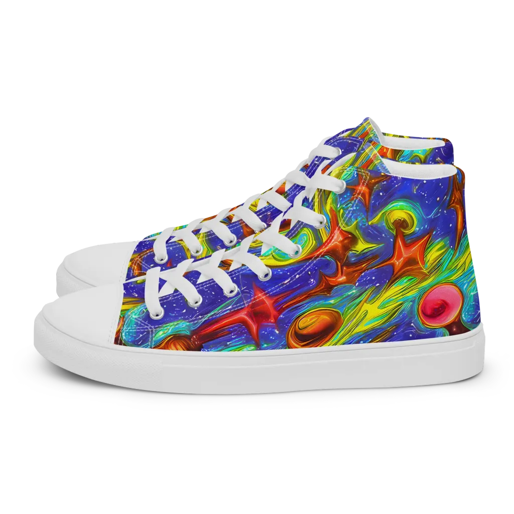 Starstorm on Men's High Top Canvas Shoes — Left
