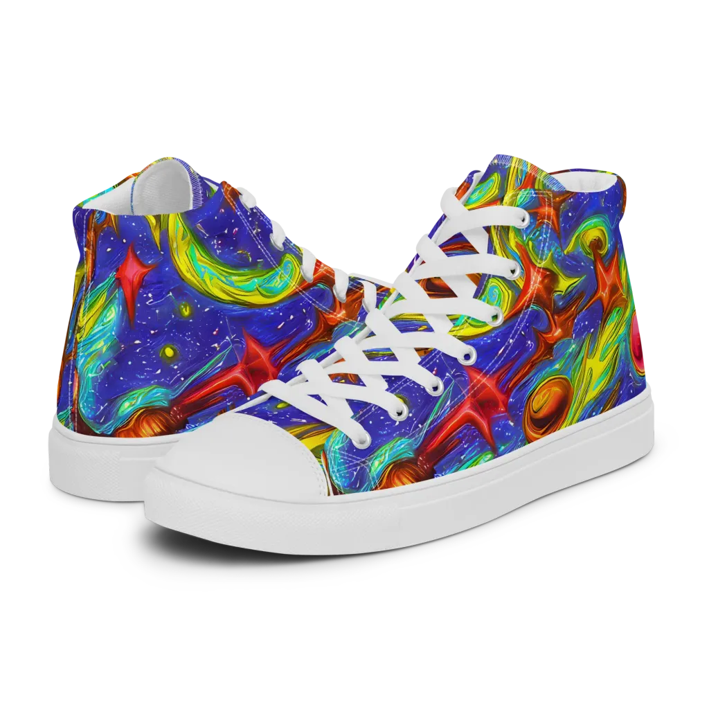 Starstorm on Men's High Top Canvas Shoes — Left