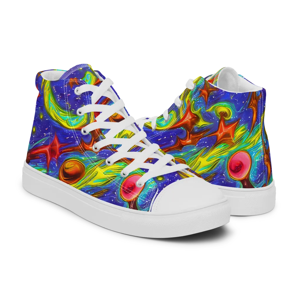 Starstorm on Men's High Top Canvas Shoes — Right