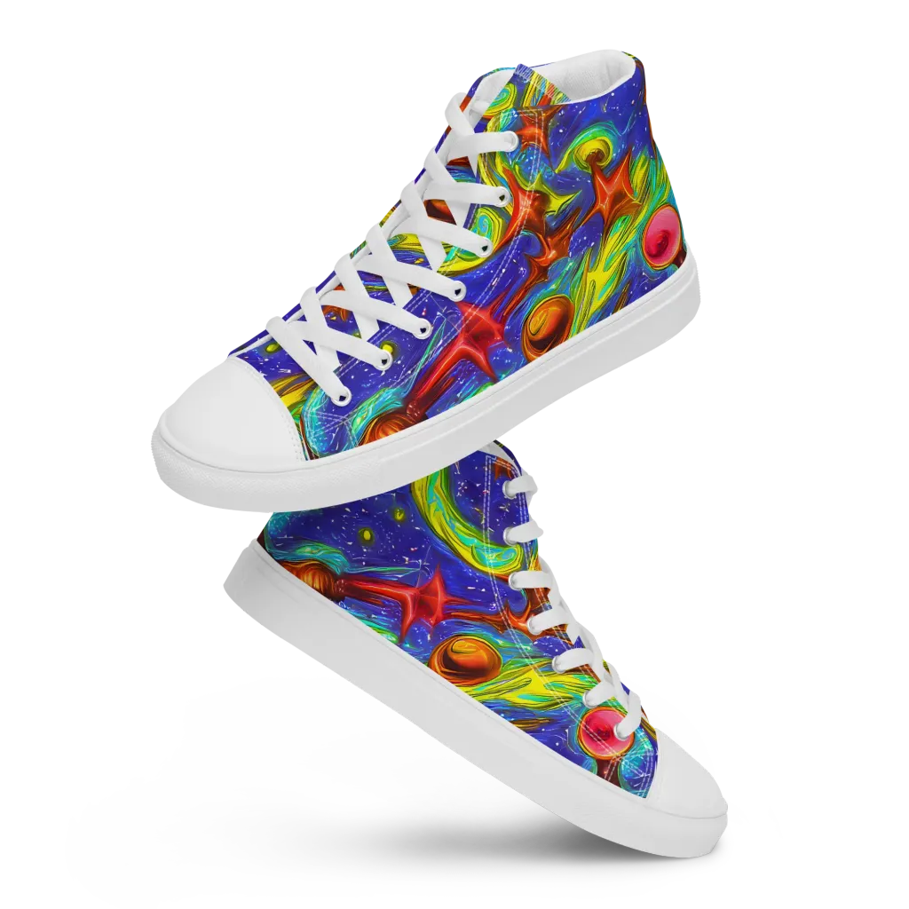 Starstorm on Men's High Top Canvas Shoes — Front