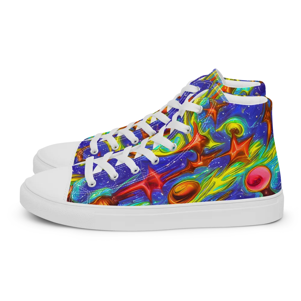 Starstorm on Women's High Top Canvas Shoes — Left