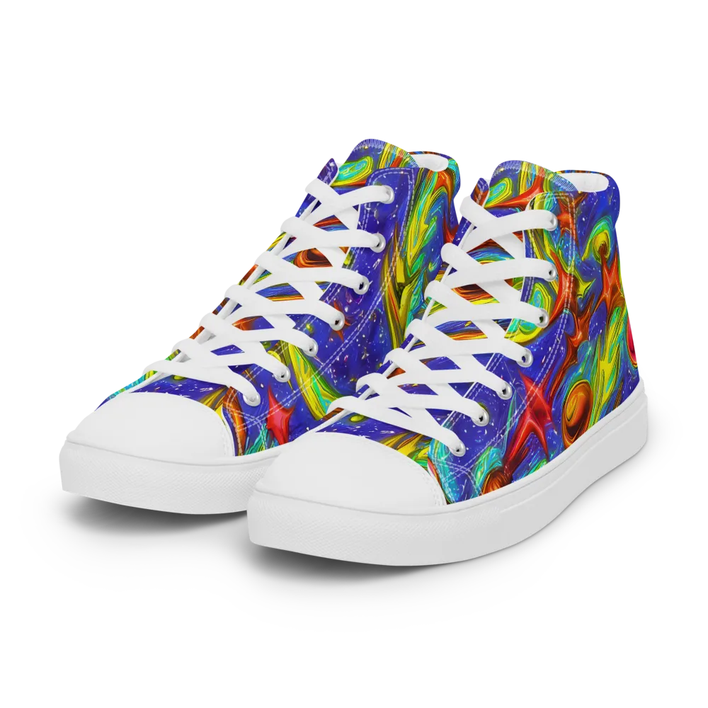 Starstorm on Women's High Top Canvas Shoes — Left Front