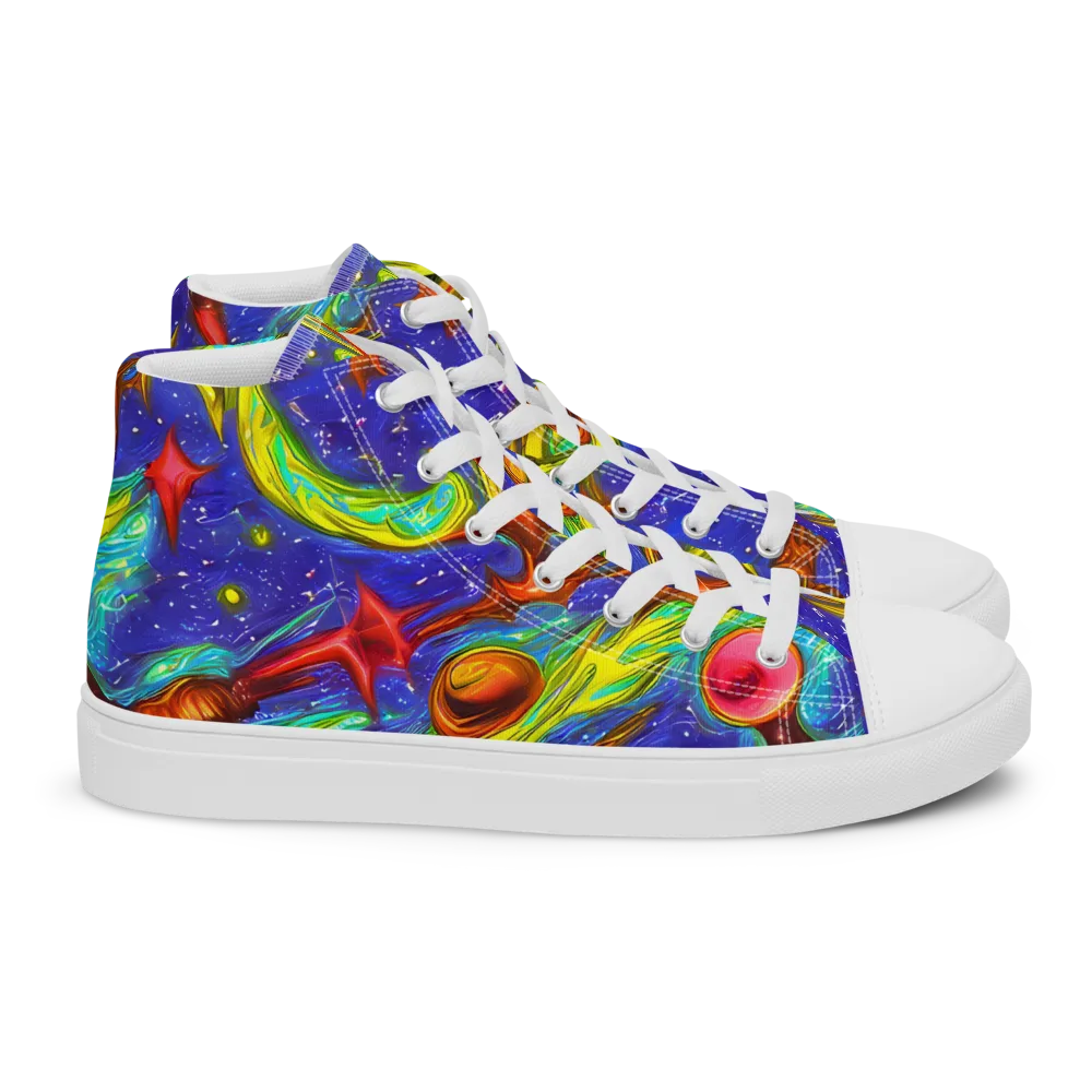 Starstorm on Women's High Top Canvas Shoes — Right