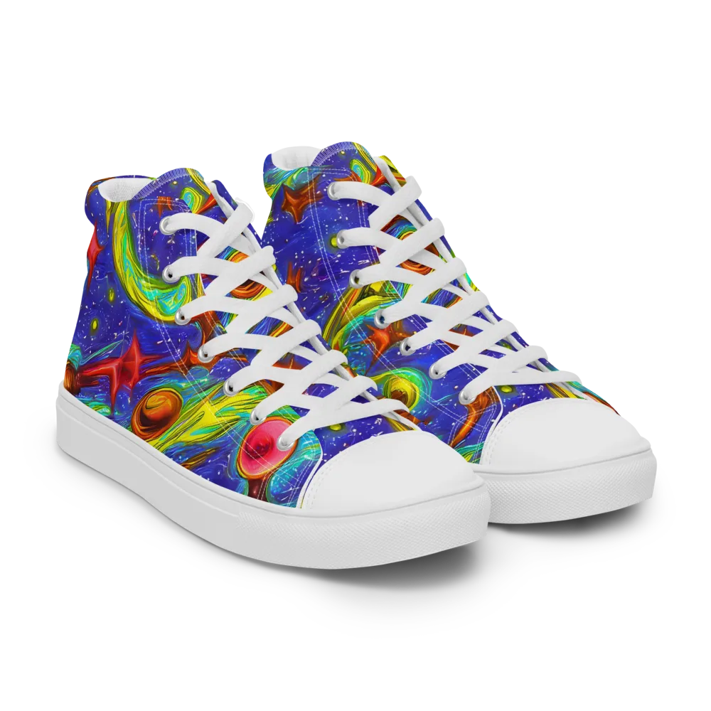 Starstorm on Women's High Top Canvas Shoes — Right Front