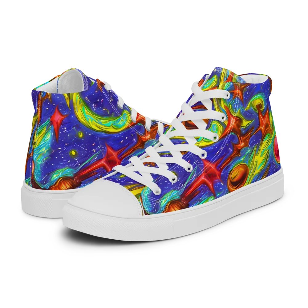 Starstorm on Women's High Top Canvas Shoes — Left