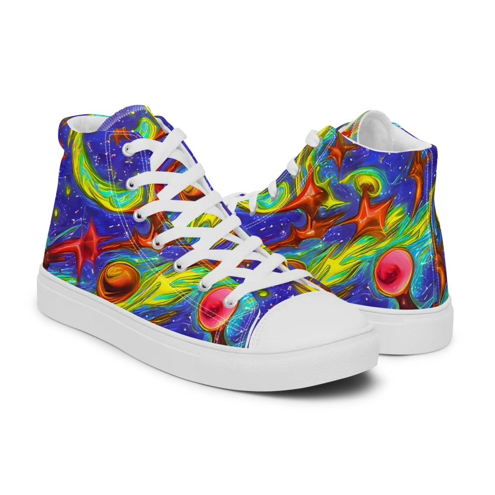 Starstorm on Women's High Top Canvas Shoes — Right
