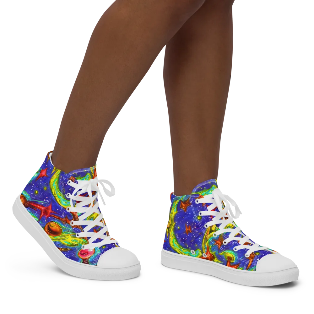 Starstorm on Women's High Top Canvas Shoes — Right