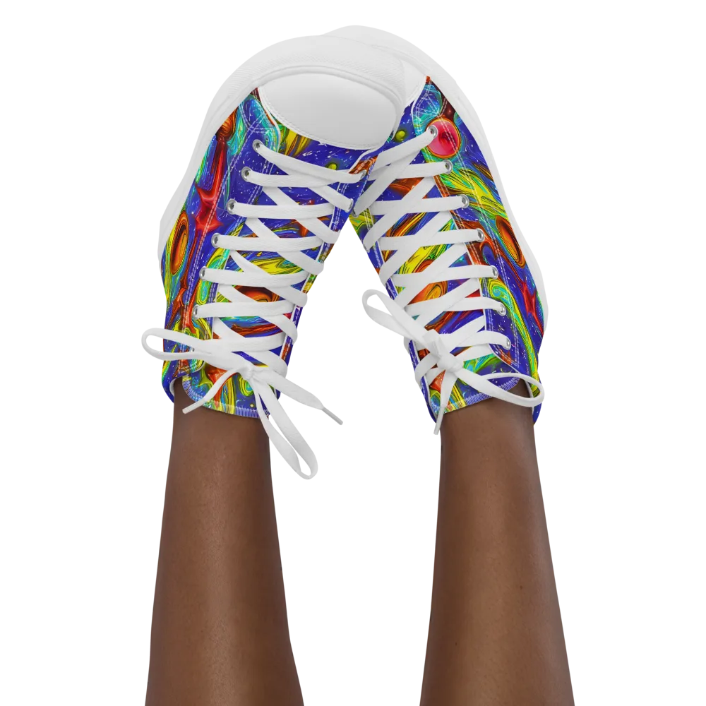 Starstorm on Women's High Top Canvas Shoes — Front