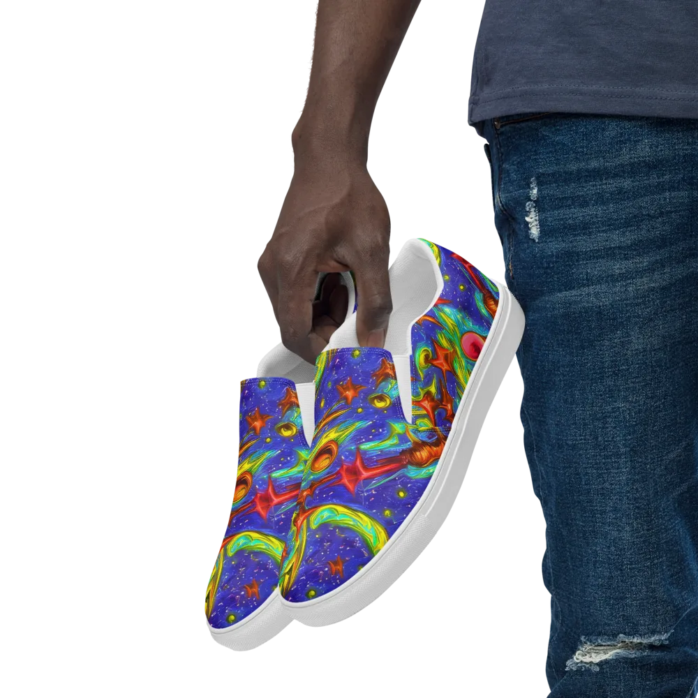 Starstorm on Men's Slip-On Canvas Shoes — Left Front