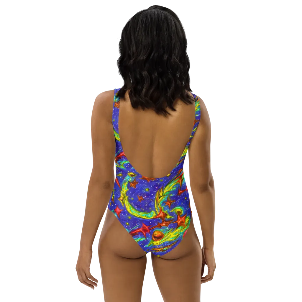 Starstorm on One-Piece Swimsuit — Back