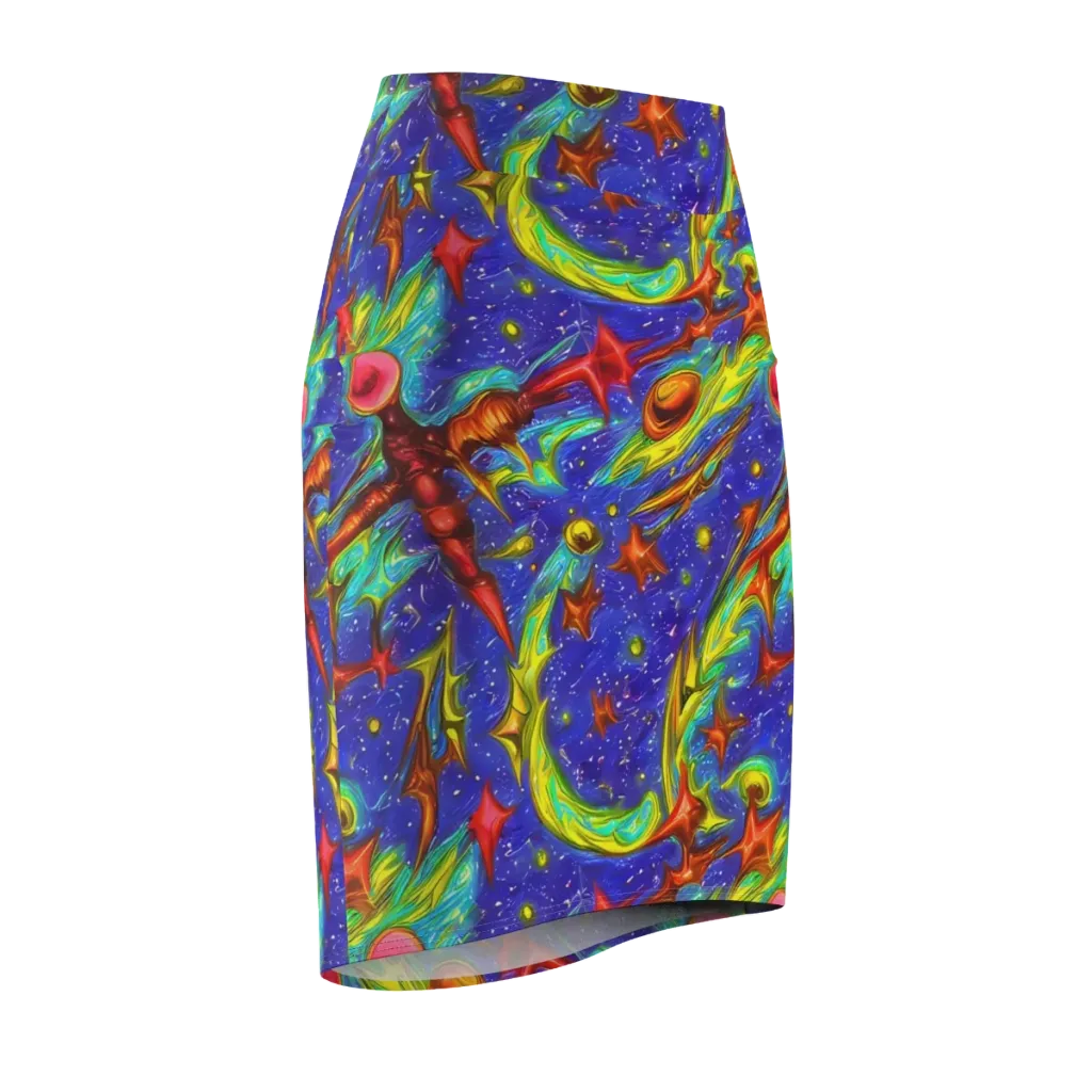 Starstorm on Pencil Skirt — Front Side