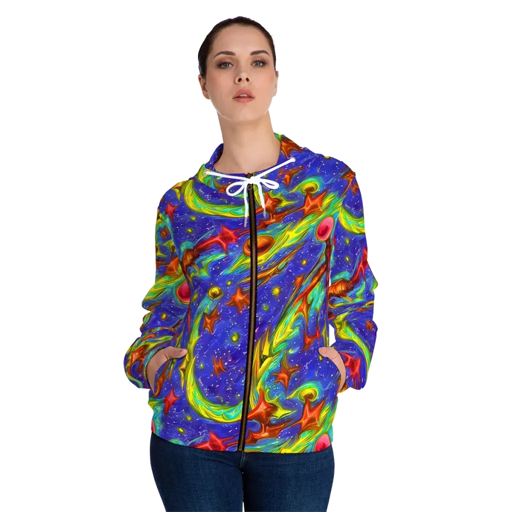 Starstorm on Women's Full-Zip Hoodie — Front On Person