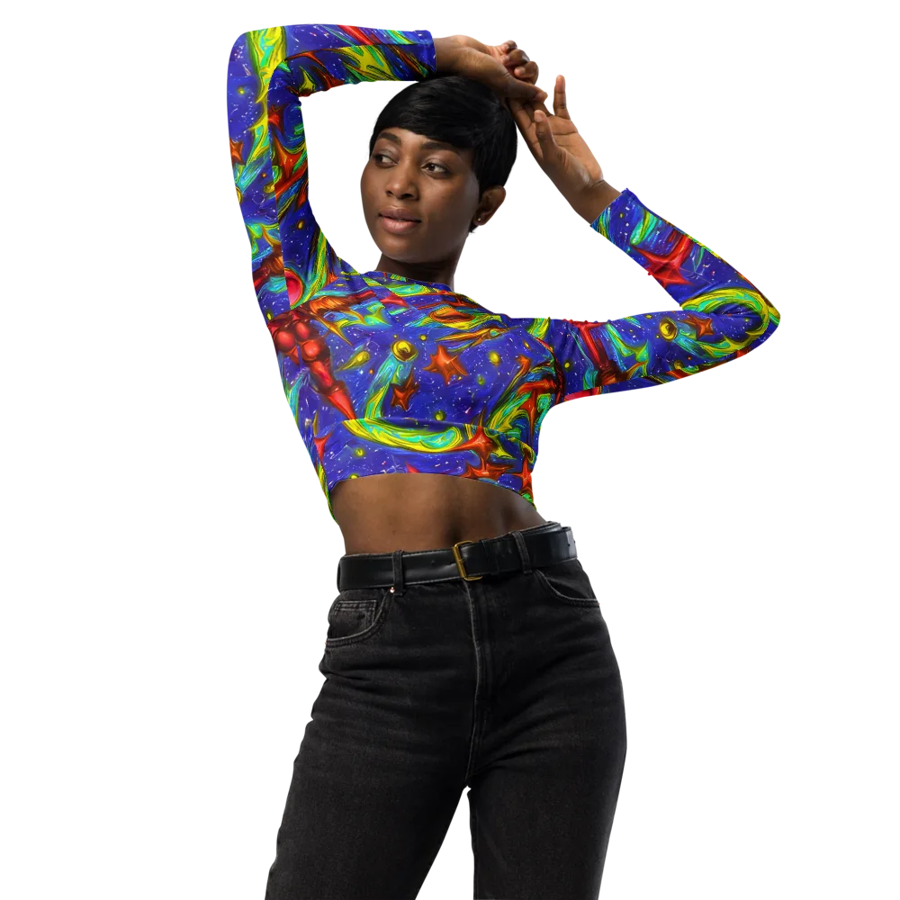 Starstorm on Long Sleeve Crop Top — Front