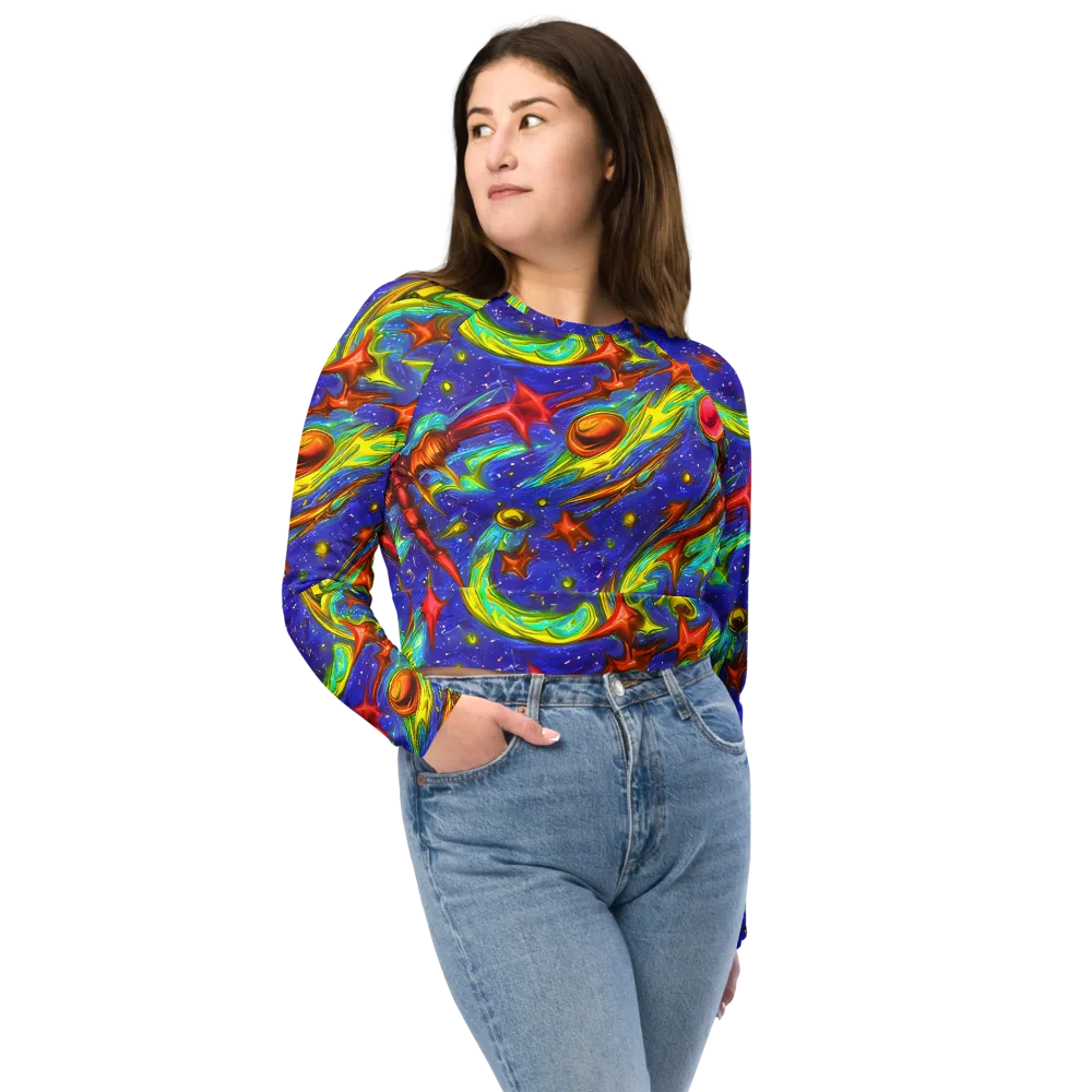 Starstorm on Long Sleeve Crop Top — Front