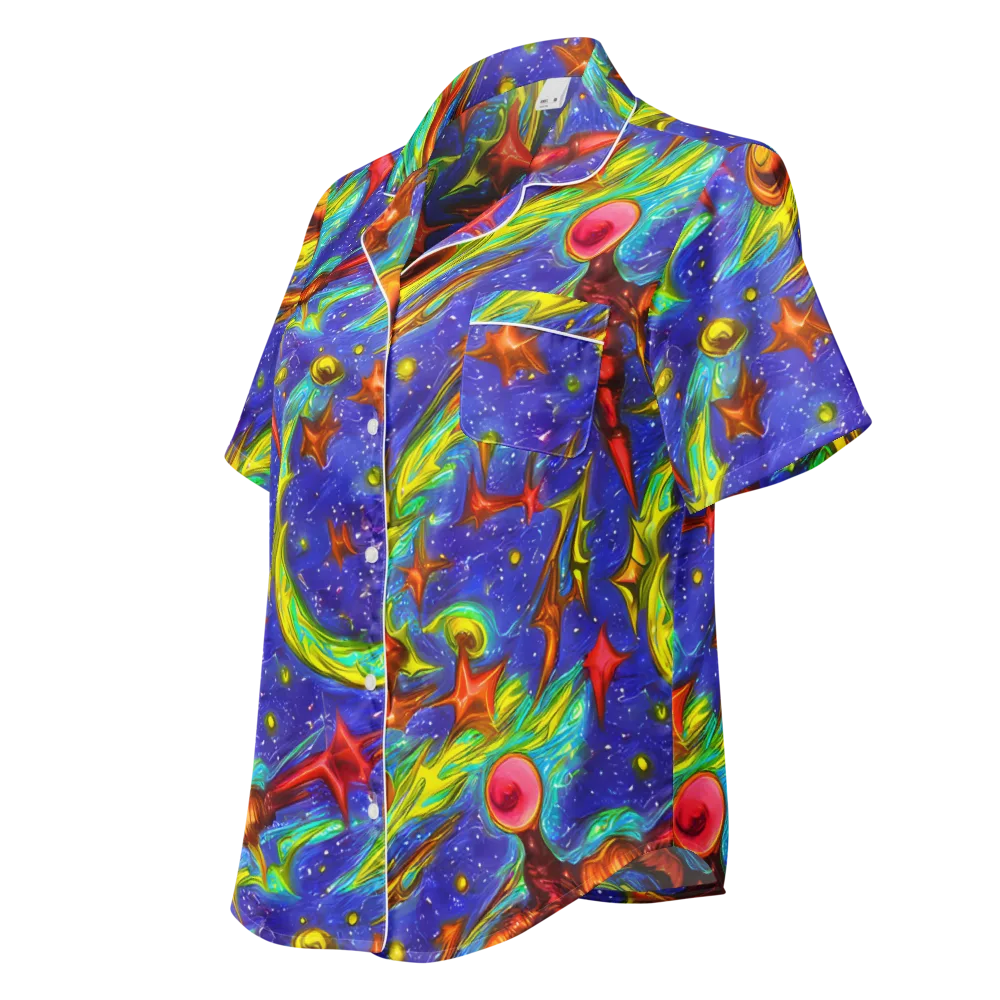 Starstorm on Women's Short Sleeve Pajama Top — Left Front