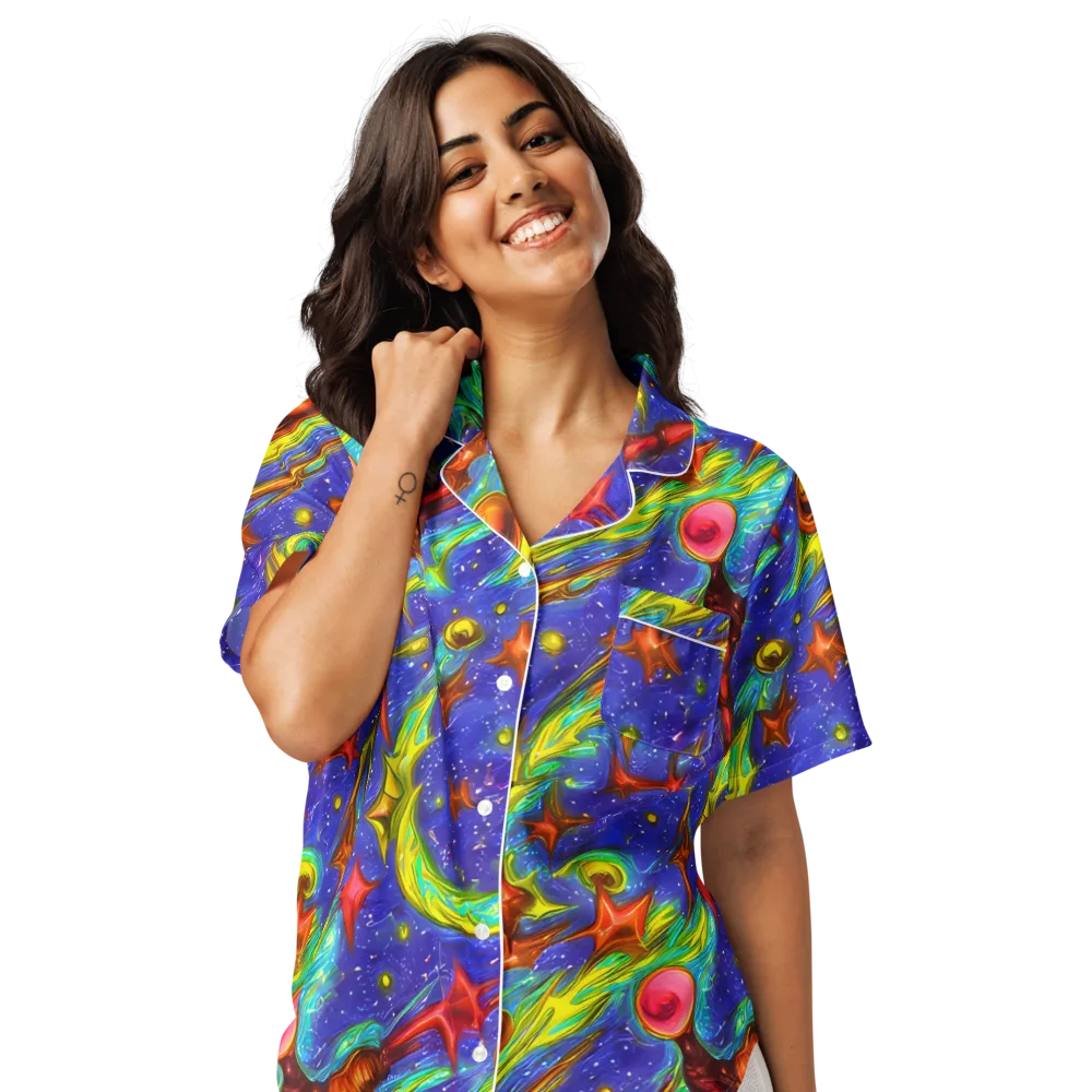 Starstorm on Women's Short Sleeve Pajama Top — Front